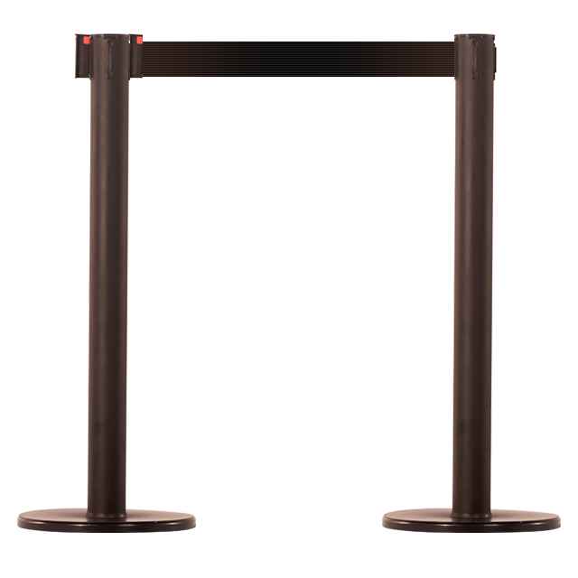 Pedestal em ABS de alta resistência com acabamento preto.